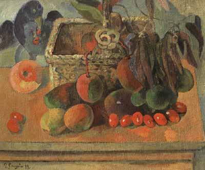 Paul Gauguin Still life with exotic fruit (mk07) Norge oil painting art
